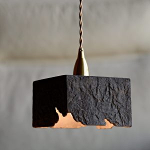 四方吊燈-石質黑 E14 直徑14