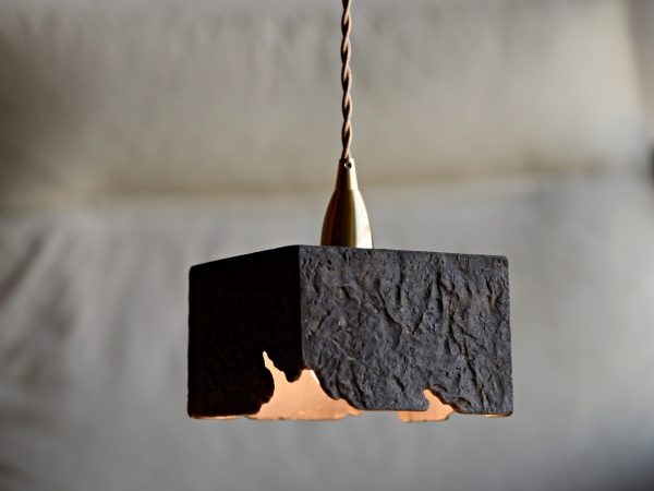 四方吊燈-石質黑 E14 直徑14