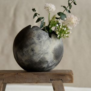 球型花器-煙黑 15cm